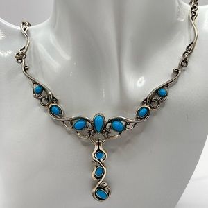 Carolyn Pollack Sterling Silver Sleeping Beauty Turquoise Pendant Necklace